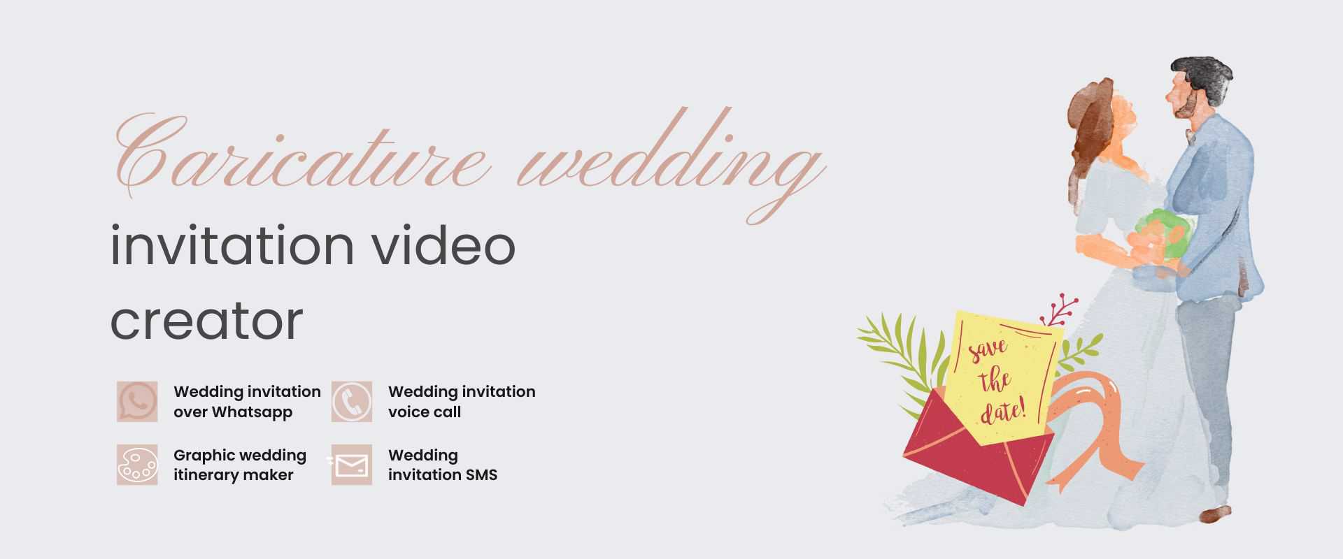 Caricature wedding invitation video maker
