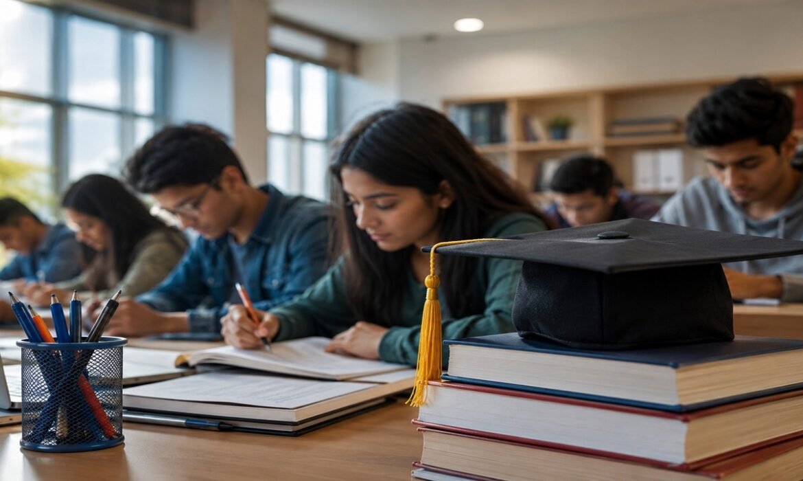 Students attending classes at a Delhi coaching institute that Cost Per Admission reduced and filled three admission batches through digital marketing.