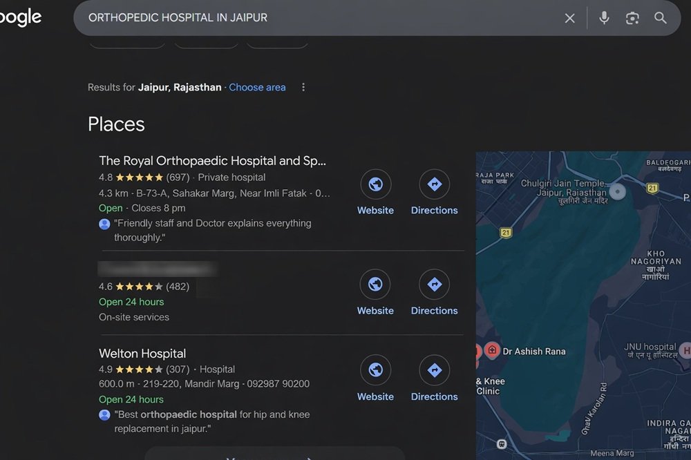 hospital local seo ranking