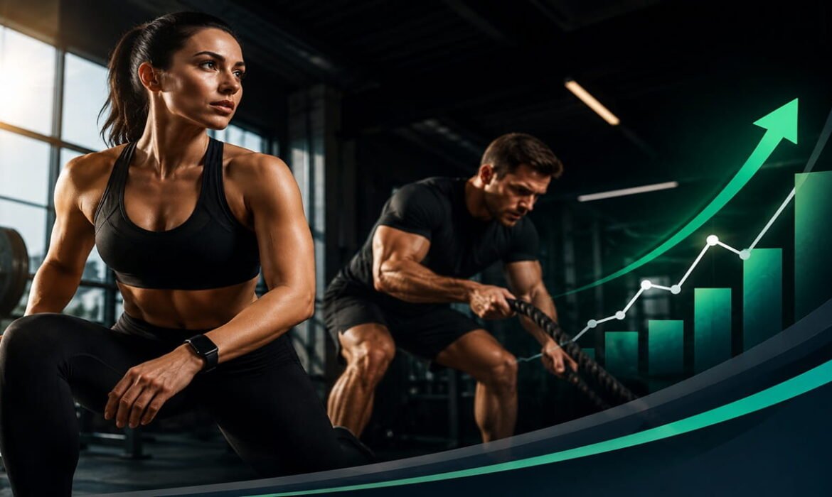 Performance Marketing Services campaign dashboard showing data-driven digital marketing strategy for a fitness brand with improved conversions and reduced cost per purchase.