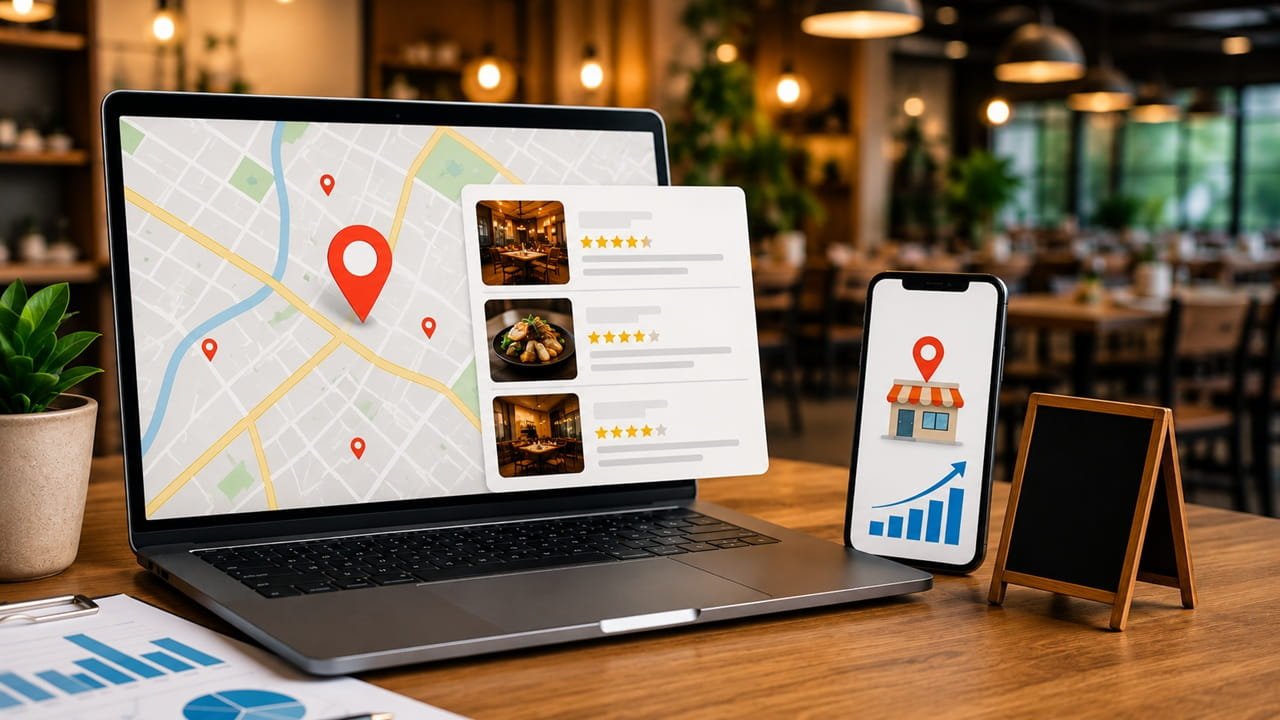 Premium Local SEO Services case study image showcasing restaurant growth through Google Local 3-Pack rankings, increased local visibility, and improved customer engagement.