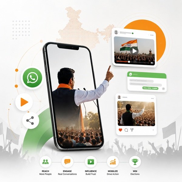 Political election campaign management using digital-first voter engagement and social media